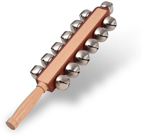 Campanas de mano para trineo de mano, campanas de madera, cascabeles musicales, instrumentos de percusión, campanas para Navidad, vacaciones, bodas, cumpleaños
