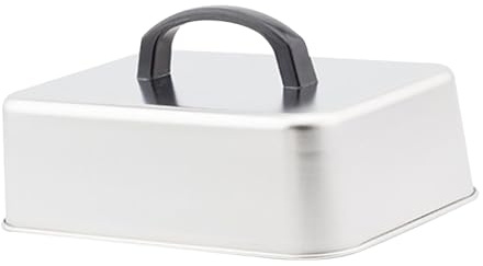 predolo Coperchio per cottura a vapore in acciaio inossidabile, maniglia ergonomica, universale, resistente, rettangolare, per hamburger, per grigliare, 31 Cm X 24 Cm X 5.5