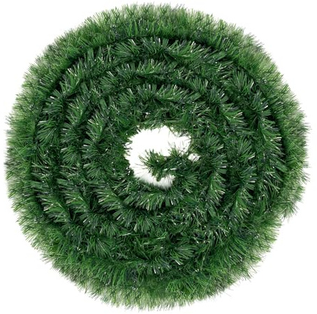 Weihnachtsgirlande Dekoration 10 Meter - künstliche Dekogirlande Ø 9 cm - Tannen Girlande Weihnachten - künstliche grüne Piniengirlande für Außen & Innen Dekorationen