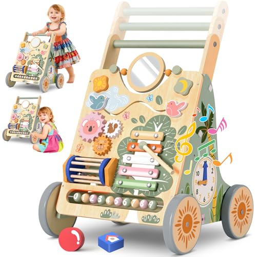 Chariot de Marche Bois pour Bébé, Centre d'Activités Multiples Montessori