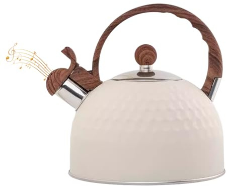Bouilloire Sifflante, Bouilloire Sifflante Induction 2,5 L Inox Théières pour Cuisinière Poignée Résistante à la Chaleur Tous Feu Donc Induction Théière avec Sifflet pour Thé Café