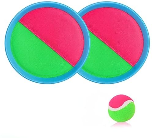 Juguetes al Aire Libre para Niños - Juego de Lanzar y Atrapar Pelotas con Velcro Impermeable, 2 Palas y 1 Pelotas - Juegos de Piscina y Aire Libre para Niños y Adultos