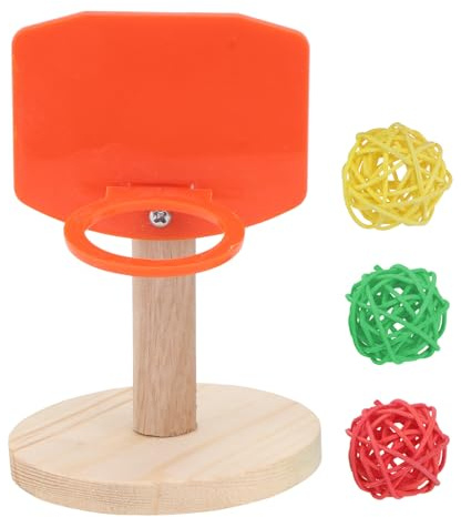 Veemoon Juguete de Entrenamiento para Loros para Masticar y Jugar Plástico Resistente Aro de Baloncesto Naranja Color Aleatorio Adecuado para Aves Domésticas en Juegos