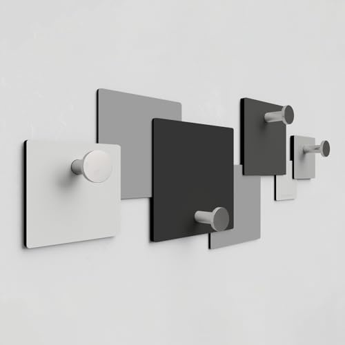 Giallobus - Appendiabiti da parete 4Me - 01 - Tacto - Legno Mdf + Alluminio - 60L x 25l cm - 04 - M - Attaccapanni da Muro con 4 Ganci in Alluminio e Legno