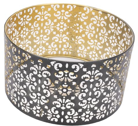 Yctze Exquisita Pantalla Hueca de Metal con Intrincado Patrón de Flores de hierro: Enchufes E27/E14 Estéticos Vintage, Decoración del Hogar, Lámparas de Escritorio, Lámparas de Pie y Luces Colgantes