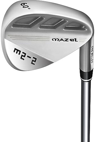 MAZEL M2-2 Golf Wedges 52 56 60 Stainless Steel Men's Golf Sand Wedge Set with Wider Sole for Golf Beginner (Silver, 60, Degrees)