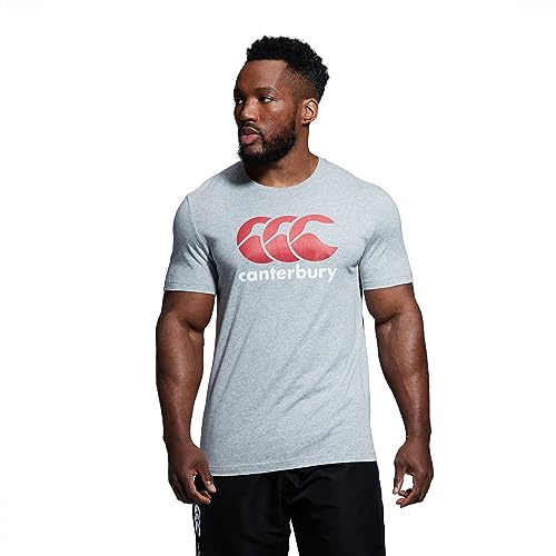 Canterbury CCC Logo Camiseta, Hombre, Gris Marga Clásico/Rojo/Blanco, XS