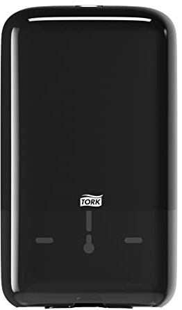 Tork 556008 Spender für Einzelblatt Toilettenpapier / Tork T3 Toilettenpapierspender für hygienische Einzeltuchentnahme in Schwarz