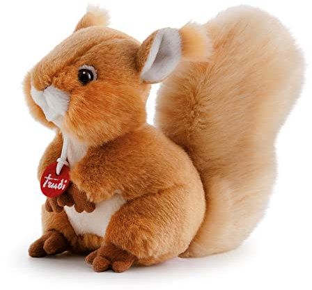 Trudi 50085 Trudini Plüschtier Eichhörnchen ca. 12 cm, Größe XS, Flauschiges Stofftier mit weichen Materialien, Plüschfigur mit liebevollen Details, waschbar, Kuscheltier, Rotbraun, ca. 9x12x15 cm