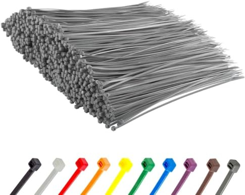 Gocableties - Fascette Plastica Grigie - 300 mm x 4,8 mm - 1000 Pezzi - Fascette Elettricista