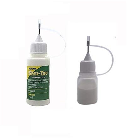Gem-Tac Klebstoff-Nadel, Präzisionsspitze, Fläschchen für Kunst und Handwerk, Schmuckherstellung, Kleidungsdekoration, Mode-Accessoire, 15 ml, 5 ml gratis