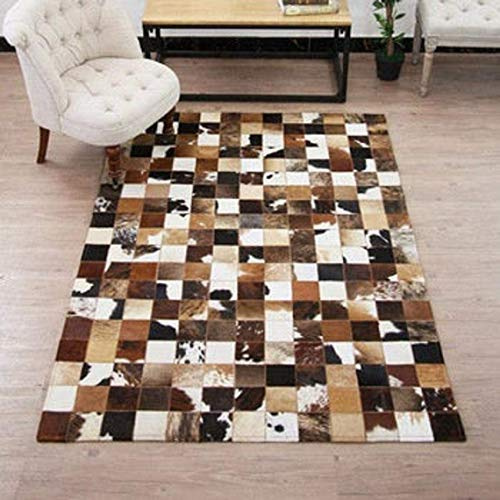 Vip Leather Nueva Alfombra de Piel de Vaca Patchwork. Diseno Exclusivo. Cod Mart CMB140 (120 x 180 cm)