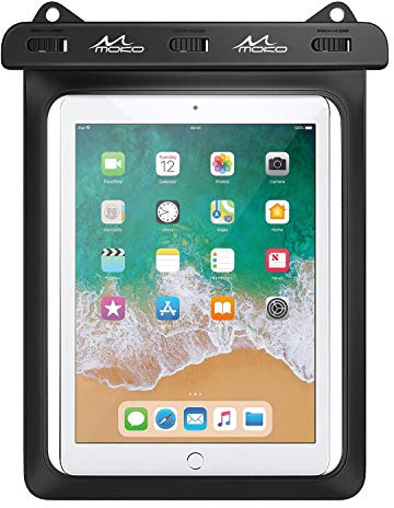 MoKo wasserdichte Tasche für 12 Geräte, Tablet Schutztasche Kompatibel mit iPad 9/8/7 10.2, iPad Pro 11 M1, iPad Air 5/4 10.9, Galaxy Tab A7 10.4, S7 11, S6/S6 Lite, MatePad NEW 10.4, Schwarz