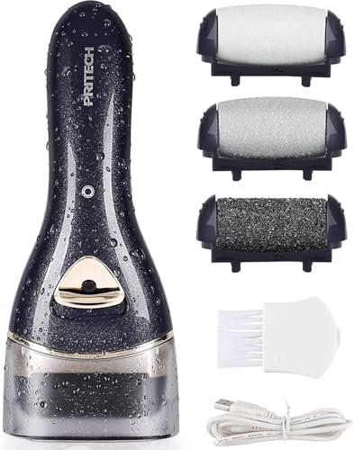 PRITECH Elektrischer Hornhautentferner Fußpflege Hornhaut Entfernen wiederaufladbar Pediküre Hornhautfeile Callus Remover (1138-Schwarz)