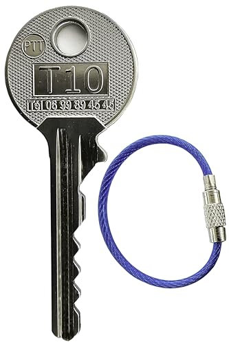 ®T10-PASS - Llave Pase PTT T10 para cerradura de buzón - Llave universal - Barril de buzón - Pasa PTT T10 - Llave de factor - Llave T10 de aleación de titanio anodizada amarilla