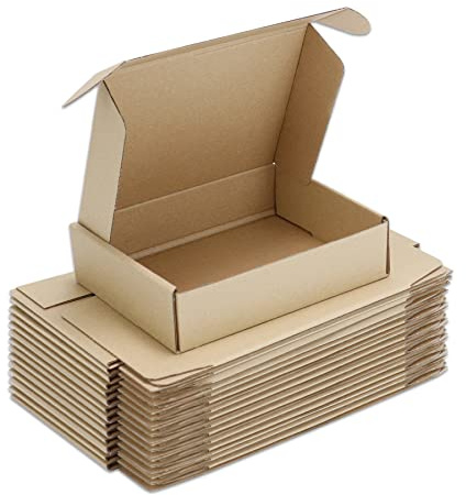 Wintcomfort 25 Pack Shipping Boxes, 8 x 6 x 2 inch Corrugated Cardboard Packing Small Mailer Box for Mailing Business Packaging, Gifts, Decorations, Brown Kraft