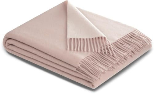biederlack Plaid Schurwolle/Kaschmir Rose-Ecru Größe 130x170 cm