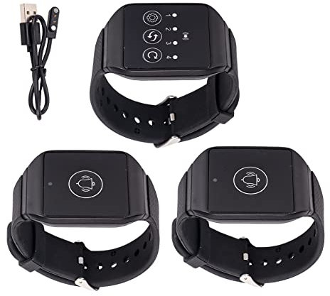 Drahtloses Pager-Rufsystem, Drahtloser Uhrenempfänger, Schwesternrufsystem, Wiederaufladbarer Handgelenk-Pager, Inklusive 1 Wasserdichten Pflegeruhr und 2 Ruftasten (2 für 1)