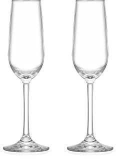 Morleos Sektgläser unzerbrechlich unbreakable Sekt Prosecco Champagner Glas unzerstörbar bis 20.000 Spülgänge Wandern Camping Club Bar Swimming-Pool Gläser (175 ml, 2 Stück)