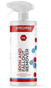 Gtechniq W6 Iron Removing Wheel & Paint Cleaner for Cars, Brake Dust Remover, Degreaser and Alloy Wheel Cleaner for Wheels, Rims and Paintwork, Safe on Coating - 1L