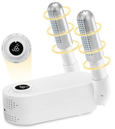 Yofuly Schuhtrockner Elektrisch, Handschuhtrockner und Stiefelwärmer mit Wärmegebläse, 180°verstellbares Gestell, intelligenter Timer, faltbares Design für Schuhe, Handschuhe, Hüte, Socken, Skistiefel