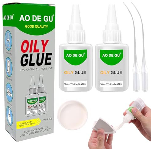 Pegamento Fuerte,50g Super Glue Universal,Pegamento Universal Extra Fuerte,Pegamento Instantáneo,Adhesivo Instantáneo,Pegamento Extrafuerte Transparente,Pegamento de Aceite, joyas, madera, etc (2pcs)