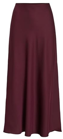 Vila Women's Midi Skirt Variety High Waist, FIG, 42