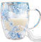 Tasse à café en verre de fleurs séchées, 350 ml, isolée, Générique