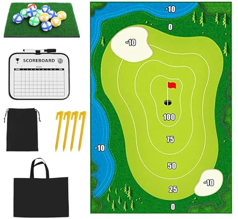 Sticky Golf Game for Kids & Adults - Indoor Outdoor Battle Golf Practice Training Mat, Chip It Golf Chipping Games, Toss Game Toys for Boy Girl Men Women Family Office Gift for Party Christmas
