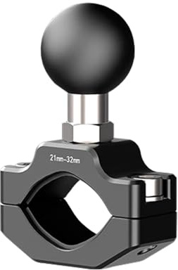 COZERI styrfäste, monteringsbas av aluminiumlegering, hållområde 10 mm – 16 mm, med 1 TPU-kula för motorcykel, cykel, spegel, GoPro, Akaso, DJI Insta360 actionkamera (21 mm – 32 mm)