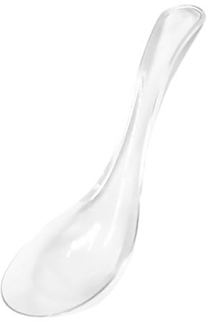 DECHOUS Glass Soup Spoons Home Kitchen Soup Porridge Desserts Serving Tablespoon Elegant Tableware for Ramen Pho Cereal, Wonton Dumpling Miso