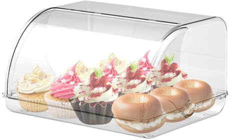 Organizador De Pan - Guardián De Pan Acrílico Con Tapa - Puede Almacenar Diversos Alimentos,frutas,verduras,cosméticos,teteras Y Vajillas,Diseño De Puerta Transparente,fácil Acceso(30.5×27×17.5cm)