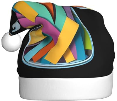 BROLEO Bandes de papier colorées dans une bouteille en verre - Chapeau de Noël pour adulte - Pour homme et femme - Bandeau pour les occasions festives