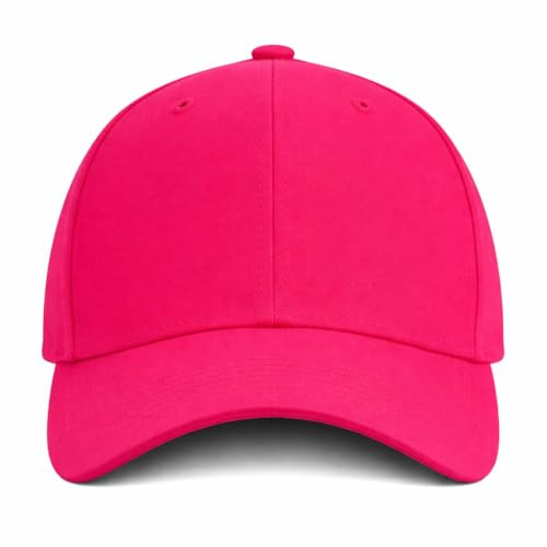 MFAZ Morefaz Ltd Classic Kids Cotton 6-Panel Baseball Cap with Adjustable Strap for Boy and Girl – Comfortable Everyday Hat (Fuchsia)