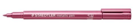 Staedtler Metallic Marker - Red (Pack of 10) | Opaque on light & dark paper, 1–2 mm fibre tip – wipeable – Item No. 8323-232