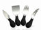 Nerthus FIH 067 Lot de Couteaux à Fromage en Acier Inoxydable Noir 17,8 x 16,6 x 3,1 cm