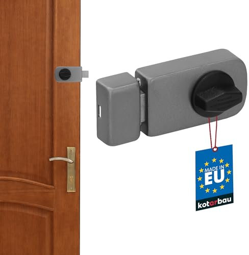 KOTARBAU® Serrure Supplémentaire 50 mm Anthracite Verrou de Porte à Bouton Tournant Sécurité Supplémentaire sans Cylindre