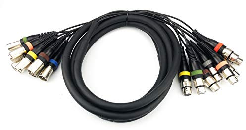 Audibax Cable 8 x XLR Macho a 8 x XLR Hembra 10 Metros