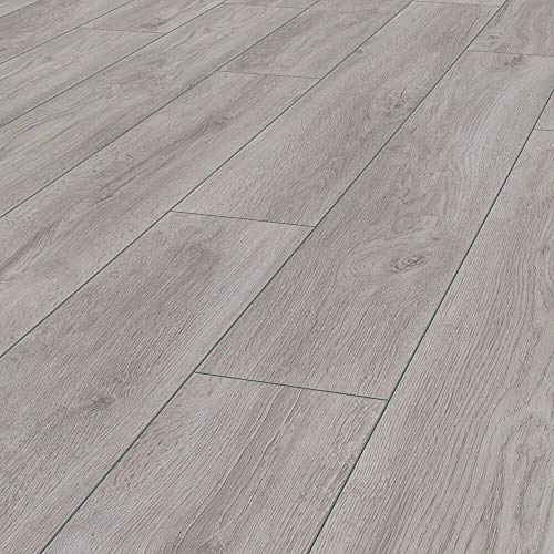 Laminato 8 mm / AC4, Pavimento Flottante, Kronotex, Rovere Grigio Missouri, Scatola 2,124 m²