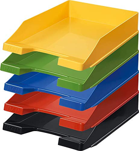 HAN Briefablage Klassik, 10 STÜCK Schreibtisch Organizer, Bürobedarf, Ablagefächer, Büromaterial, Briefkorb, Dokumentenablage, bis Format A4/C4, 1027-X, bunt Sortiert