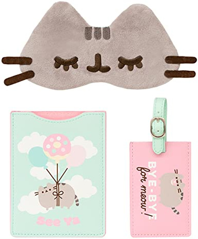 Erik Travel Set Pusheen Foodie - Passhülle Reisepass - Gepäckanhänger/Kofferanhänger Leder