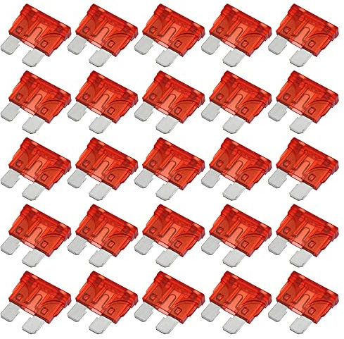 A ABSOPRO 25pz Lama Stile Fusibili 10A Lama Stile Fusibile per Auto Barca Rosso