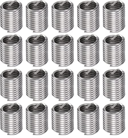 HARFINGTON 20pcs Wire Threaded Inserts 7/16-14 UNC 2D 22.2mm 304 Stainless Steel Helical Coiled Wire Thread Sleeve