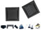AQUA HEATING Quadratischer Edelstahl-Bodenablauf superflach Komplettset Badezimmer mit bodengleicher Dusche, Duschrinne Ablaufgarnitur-Set, Duschablauf mit Siphon Doppelseitiger Rost 15x15cm schwarz