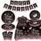 123 Stücke Schwarz und Rose Gold Party Supplies Schwarz Rosa Geburtstag Party Deko Set Roségold Glücklich Geburtstag Inklusive Teller, Servietten, Geburtstagsbanner, Partytischdecke für 40 Gäste