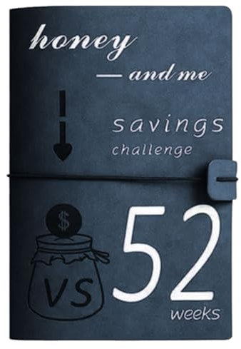 52 Wochen Geldspar-Herausforderungsordner, A5-Ordner, Einlagen, Geldumschläge für A5-Ordner, 2024, Wiederverwendbares Haushaltsbuch, Einfache Installation, Einfach zu Verwenden, Blau