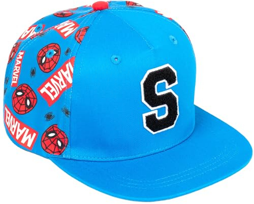 Marvel Spiderman Personalised Baseball Cap for Boys Embroidered Letter Adjustable Snapback Kids Hat 100% UV Protection Summer Holiday Cap Blue
