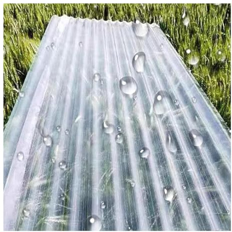Clear Roof Sheet,Impact Resistance Roofing Tiles,FRP Daylighting Panels,Anti-UV Roofing Material,Sunroom Daylighting Plate,Rainproof Cladding Panel,for Canopy Balcony(6pcs,0.9*0.6m/35*24in)