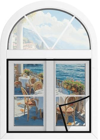 Cortina antiinsectos para puerta de mosquitos, 175 x 190 cm, sin necesidad de taladrar, versión negra 2024