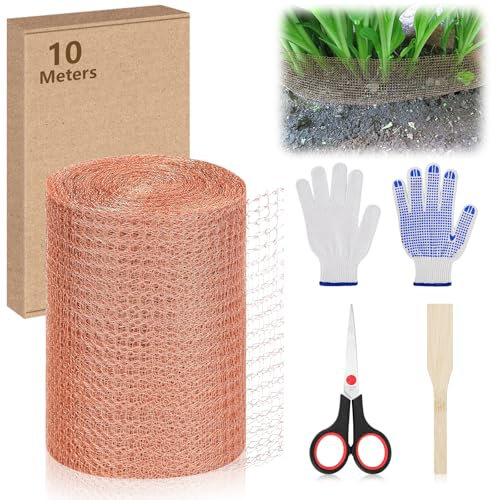 Selftek Filet Anti Limaces Et Escargots, 10M X 127 mm Cuivre Limace, Flexible Ruban Barriere Protection Jardin Escargot, Protection En Tissu De Cuivre Jardin